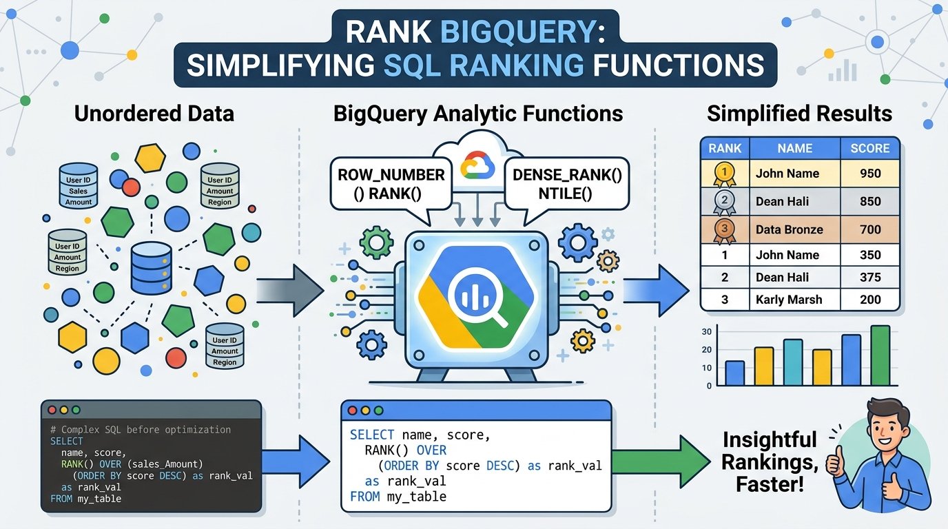 Rank BigQuery: Simplifying SQL Ranking Functions